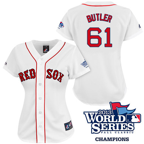 Daniel Butler #61 mlb Jersey-Boston Red Sox Women's Authentic 2013 World Series Champions Home White Baseball Jersey